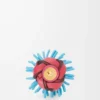 Kaktus-Ohrstecker aus klassischem Kalbsleder Rosa/Blau