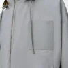 Kapuzenjacke aus Baumwolle in Hellgrau