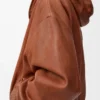 Kapuzenjacke aus Nappa-Lammleder Tan