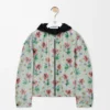 Kapuzenjacke aus Polyester und Seide Grün/Rot