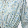 Kapuzenjacke aus Seidenmisch-Taft Weiß/Blau