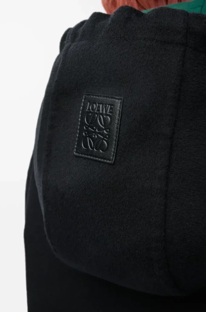 Kapuzenjacke aus Wolle und Kaschmir Schwarz/Grün