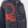 Kapuzenjacke aus Wollmischung Navy/Orange