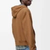 Kapuzenjacke mit Reißverschluss aus Baumwolle in Beige/Blau