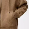 Kapuzenjacke mit Reißverschluss aus Baumwolle in Beige/Blau