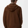 Kapuzenjacke mit Reißverschluss aus Wolle, braun