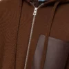 Kapuzenjacke mit Reißverschluss aus Wolle, braun