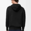 Kapuzenjacke mit Reißverschluss aus Wolle Schwarz