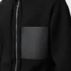Kapuzenjacke mit Reißverschluss aus Wolle Schwarz