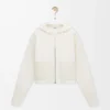 Kapuzenjacke mit Reißverschluss aus Wolle Weiß
