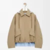 Kapuzenparka aus Baumwolle in Beige