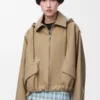 Kapuzenparka aus Baumwolle in Beige