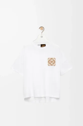 Kastenförmiges T-Shirt aus Baumwolle in Weiß