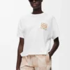 Kastenförmiges T-Shirt aus Baumwolle in Weiß