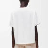 Kastenförmiges T-Shirt aus Baumwolle in Weiß