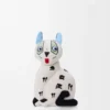 Katzen-Stofftier aus Baumwollsamt, Soft White