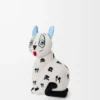 Katzen-Stofftier aus Baumwollsamt, Soft White