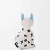 Katzen-Stofftier aus Baumwollsamt, Soft White