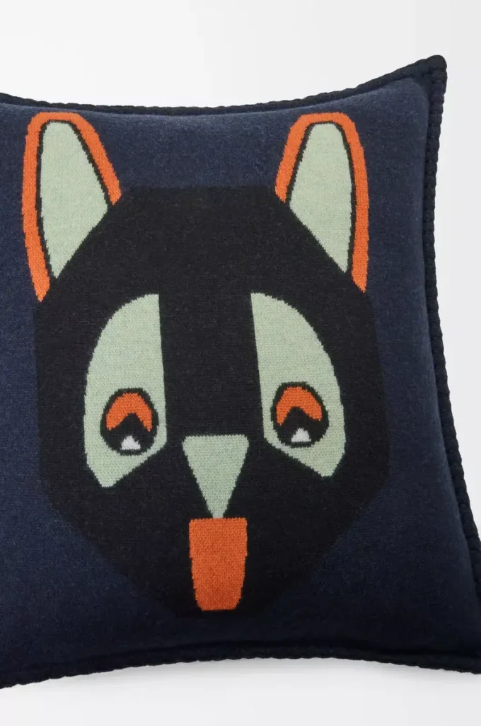 Kissen aus Wolle Dunkelblau