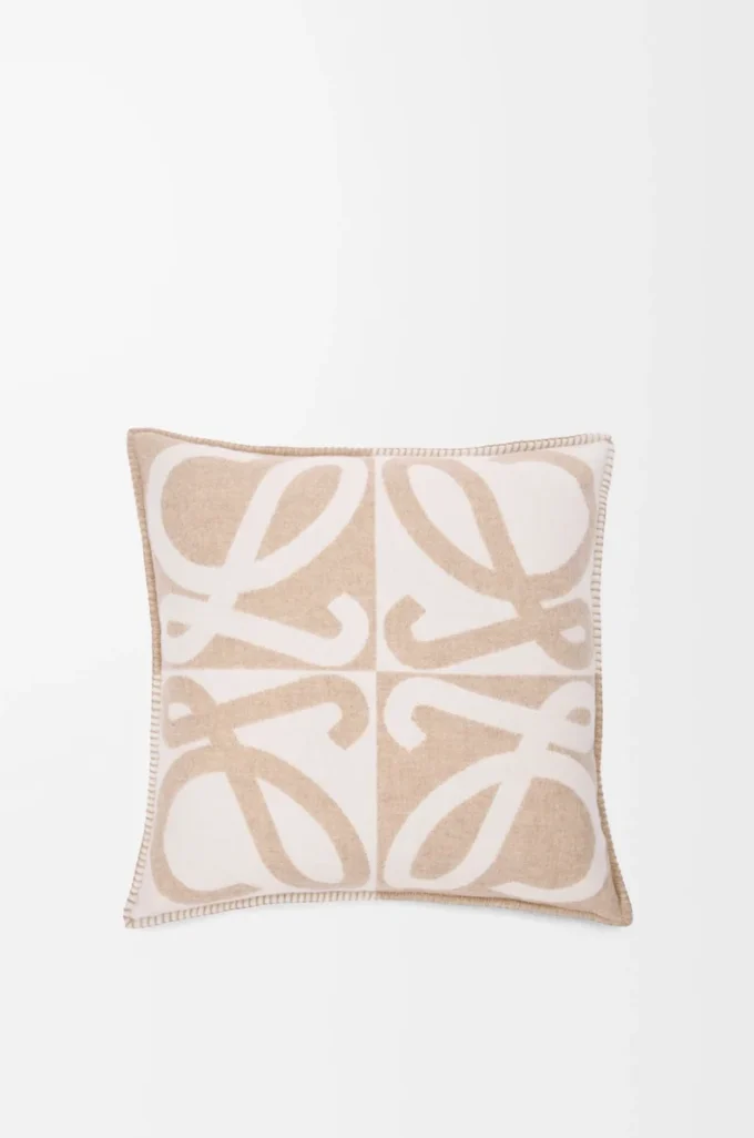 Kissen aus Wolle und Kaschmir Beige/Ecru