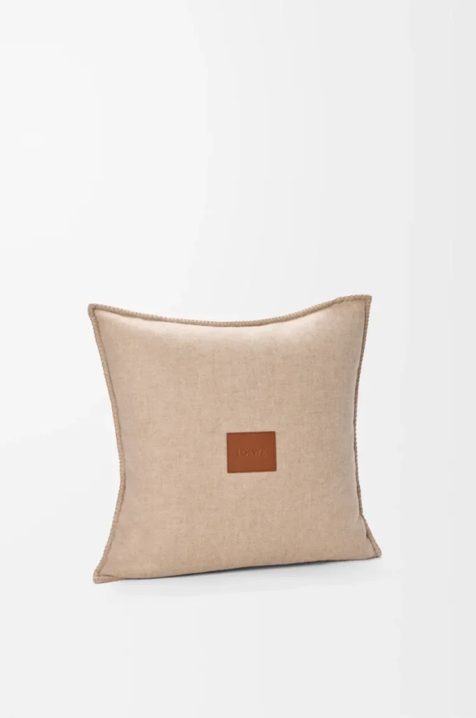 Kissen aus Wolle und Kaschmir Beige/Ecru