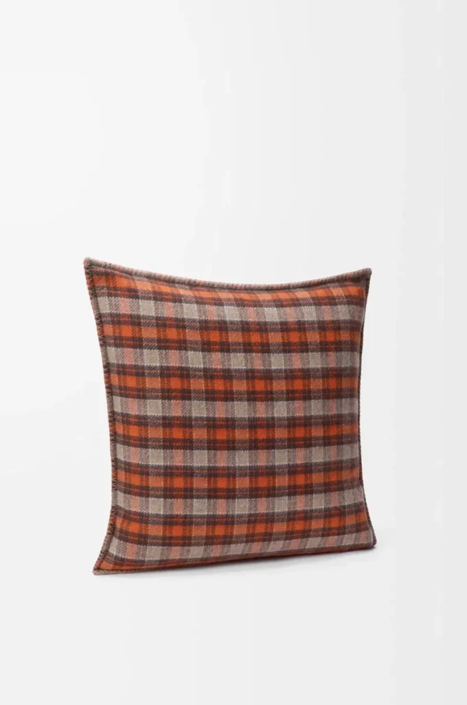 Kissen aus Wolle und Kaschmir Beige/Orange
