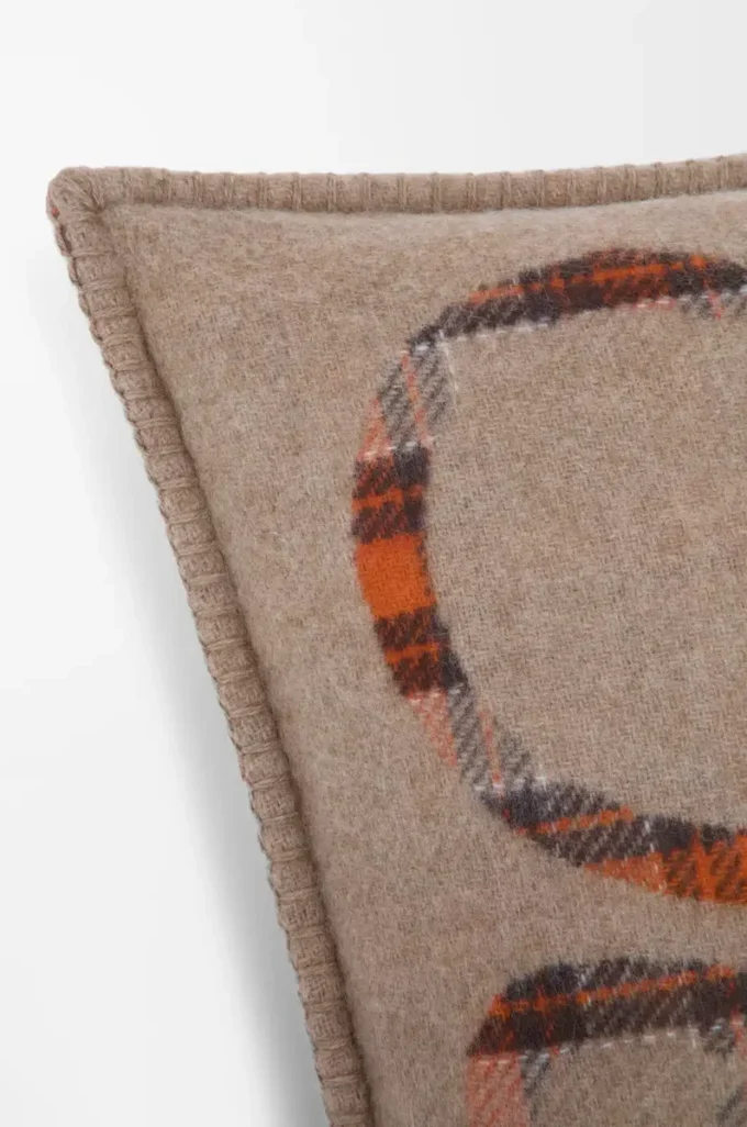 Kissen aus Wolle und Kaschmir Beige/Orange