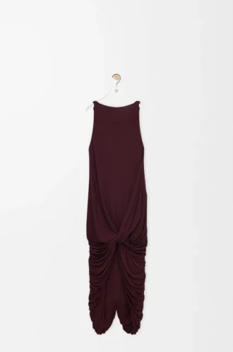 Kleid aus Viskose in Burgunderrot