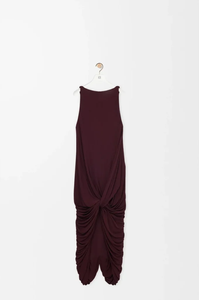 Kleid aus Viskose in Burgunderrot