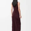 Kleid aus Viskose in Burgunderrot