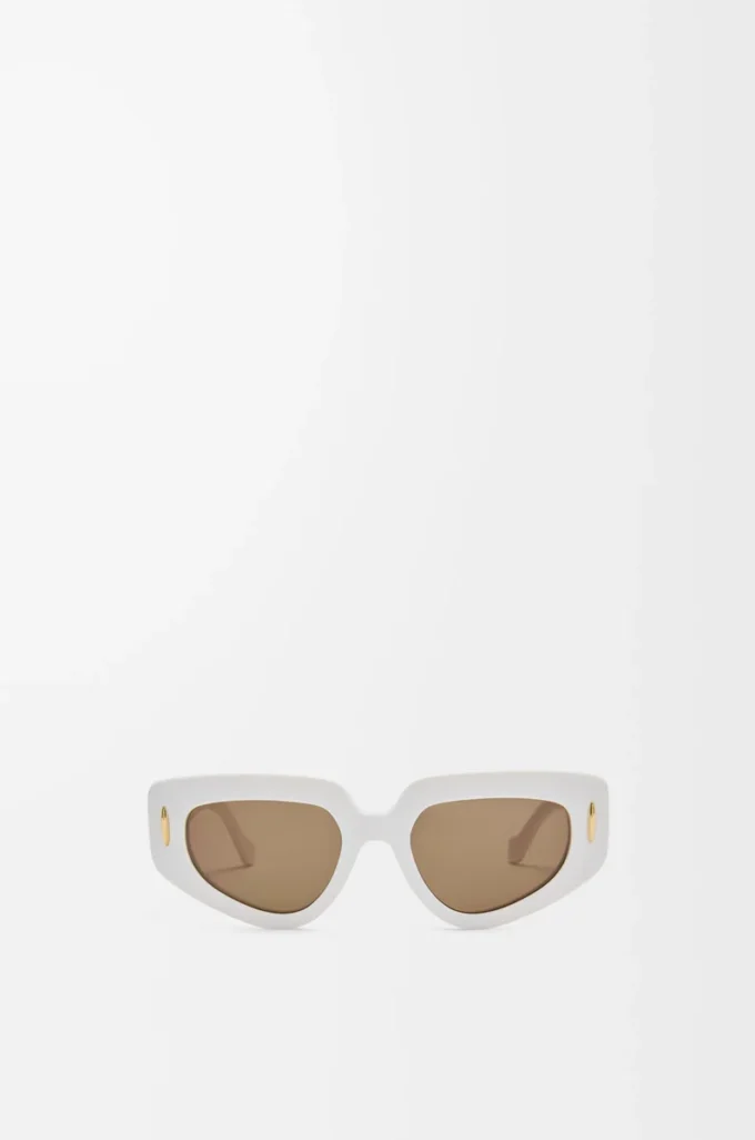 Kleine Butterfly Screen Sonnenbrille, einfarbig weiß