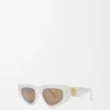 Kleine Butterfly Screen Sonnenbrille, einfarbig weiß