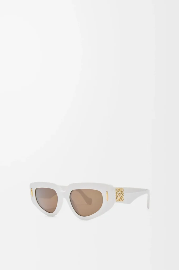 Kleine Butterfly Screen Sonnenbrille, einfarbig weiß