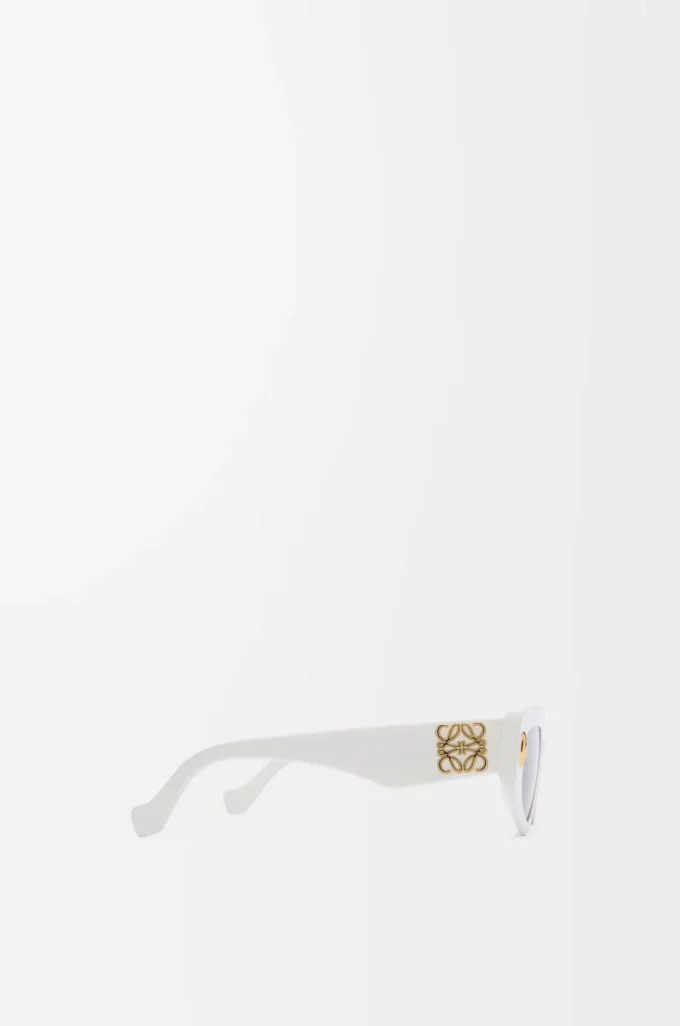 Kleine Butterfly Screen Sonnenbrille, einfarbig weiß