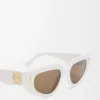 Kleine Butterfly Screen Sonnenbrille, einfarbig weiß