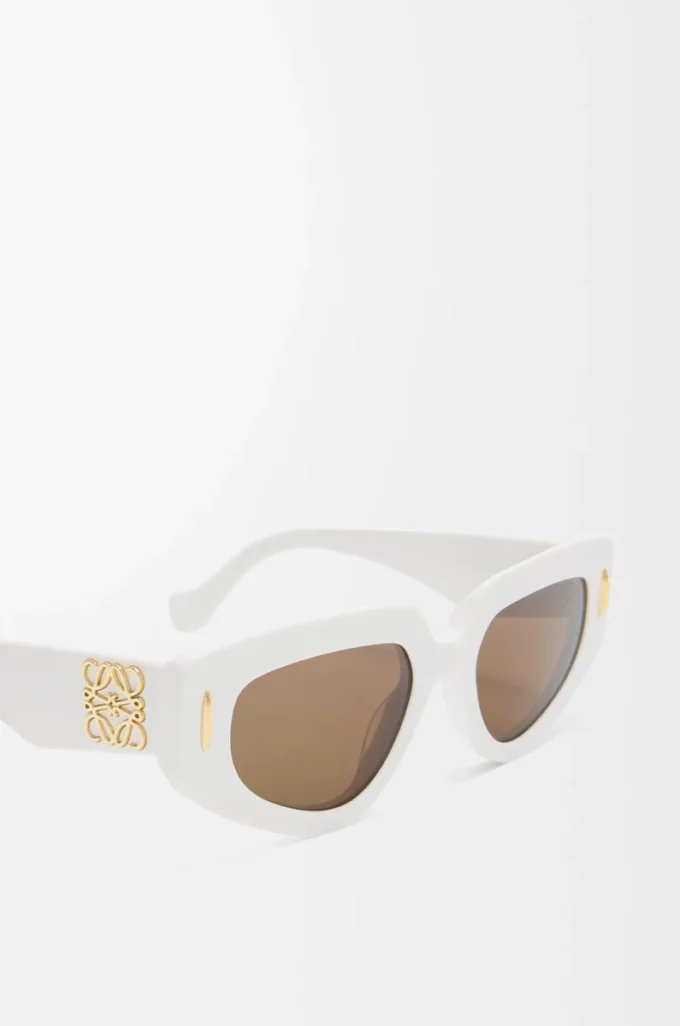 Kleine Butterfly Screen Sonnenbrille, einfarbig weiß