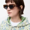 Kleine Butterfly Screen Sonnenbrille Flamed Havana
