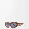 Kleine Butterfly Screen Sonnenbrille Flamed Havana