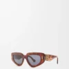Kleine Butterfly Screen Sonnenbrille Flamed Havana