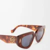 Kleine Butterfly Screen Sonnenbrille Flamed Havana