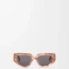 Kleine Butterfly Screen Sonnenbrille Marmor Dunkelrosa