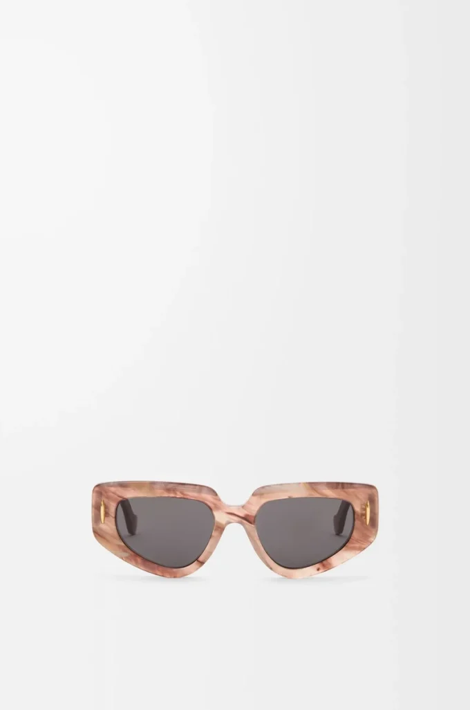 Kleine Butterfly Screen Sonnenbrille Marmor Dunkelrosa