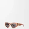 Kleine Butterfly Screen Sonnenbrille Marmor Dunkelrosa