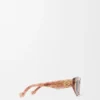 Kleine Butterfly Screen Sonnenbrille Marmor Dunkelrosa
