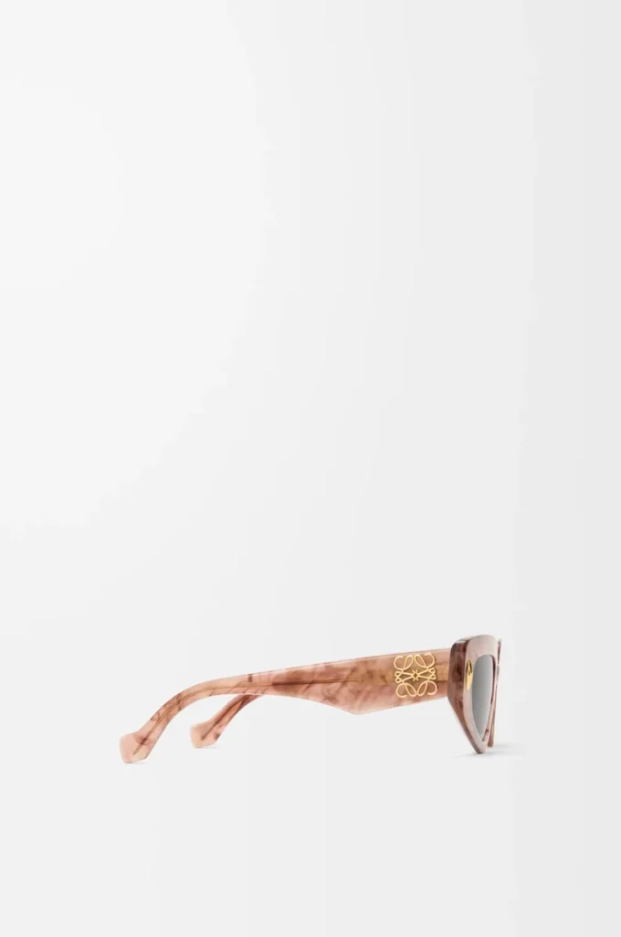 Kleine Butterfly Screen Sonnenbrille Marmor Dunkelrosa