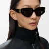 Kleine Butterfly Screen Sonnenbrille Schwarz