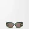 Kleine Butterfly Screen Sonnenbrille Transparent Dunkelgrün