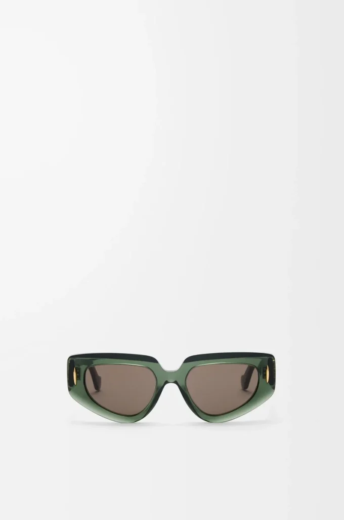 Kleine Butterfly Screen Sonnenbrille Transparent Dunkelgrün