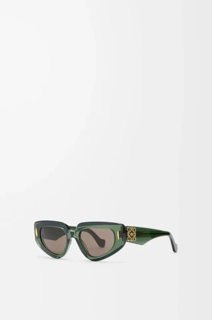 Kleine Butterfly Screen Sonnenbrille Transparent Dunkelgrün