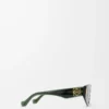 Kleine Butterfly Screen Sonnenbrille Transparent Dunkelgrün